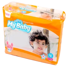 پوشک بچه نارنجی34عددی سایز 4مای بیبی